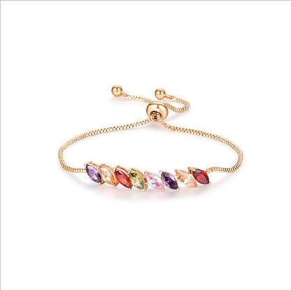 Boho Rainbow Tennis Bracelets For Women Adjustable Women's Bracelet Zircon Jewellry Friend Gift Wholesale Jewery